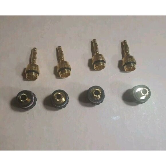 Monster Cable Speaker AMP Quick Lock Gold Plated Banana Plugs = 2 Blue Red Pairs - Picture 4 of 10